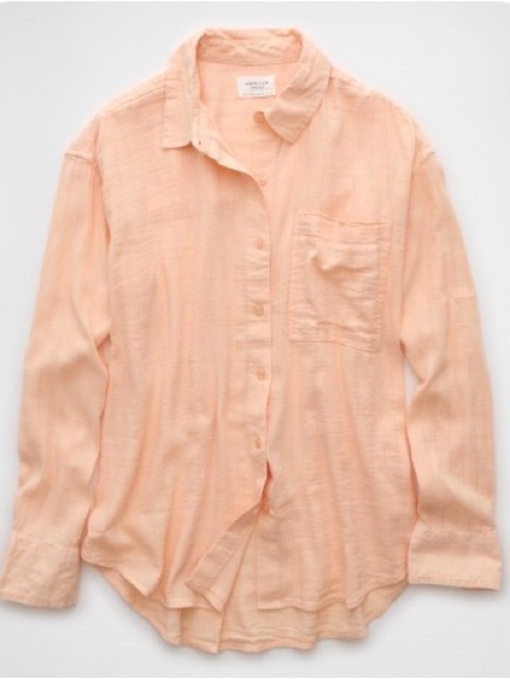 NWT American Eagle Peach Gauze Button-Up Shirt